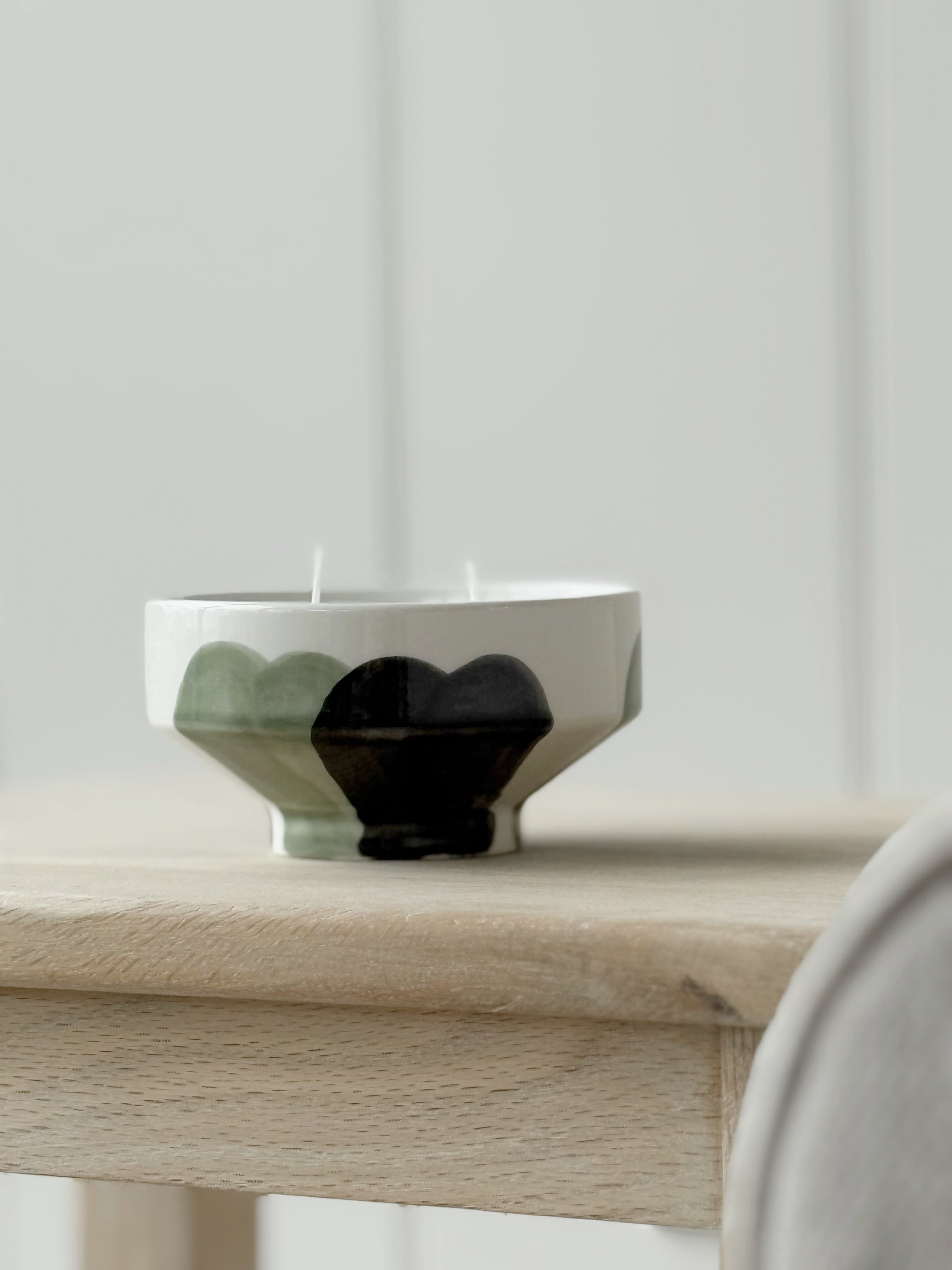 Green Ceramic Candle Bowl