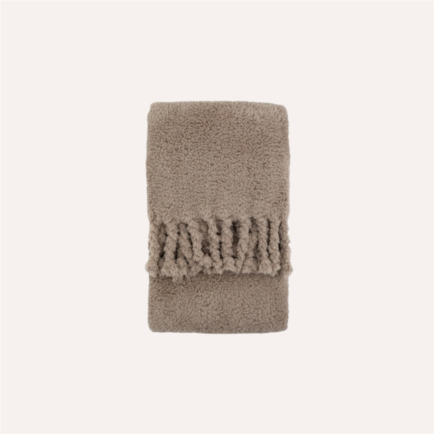 Fringed Taupe Throw