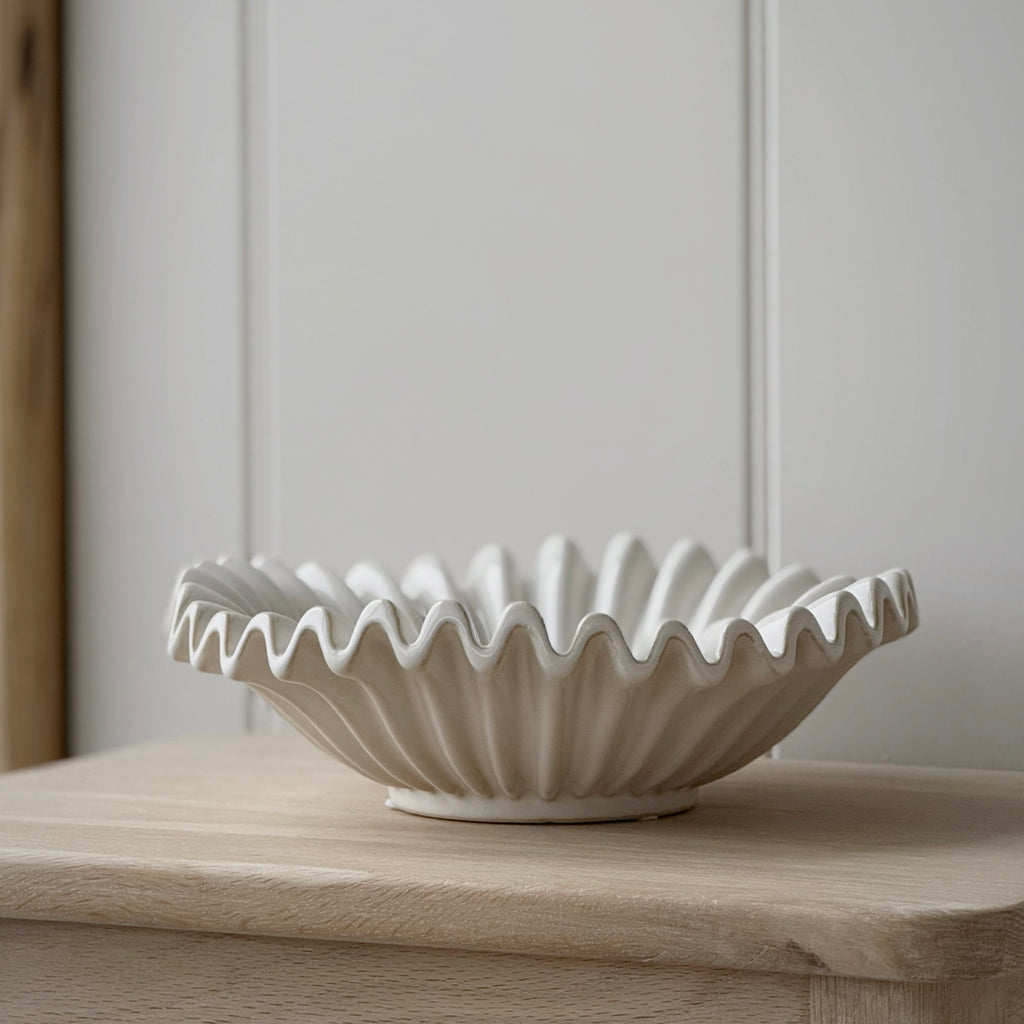 Ruffled White Bowl