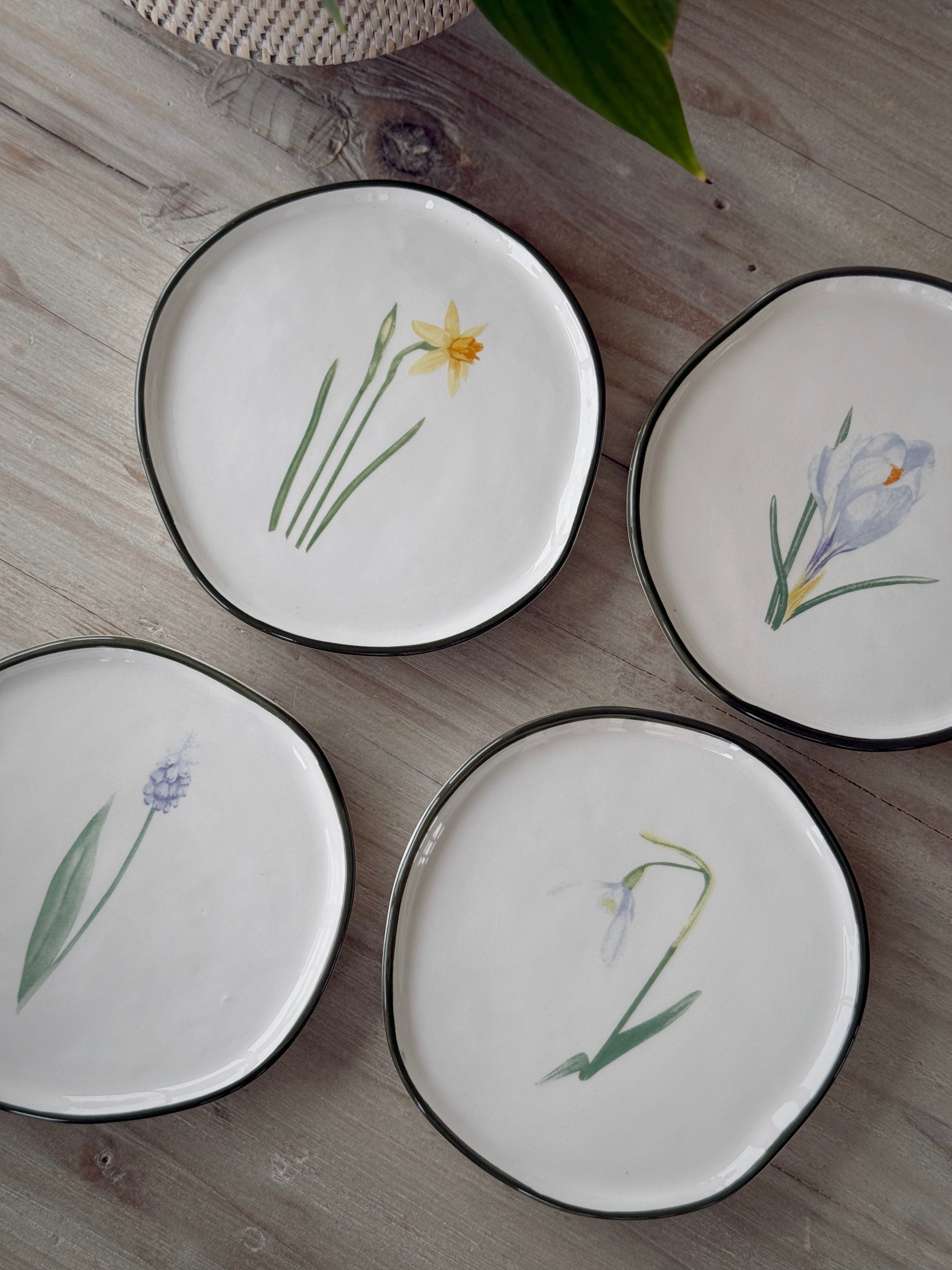 Set Of Helton Botanical Plates