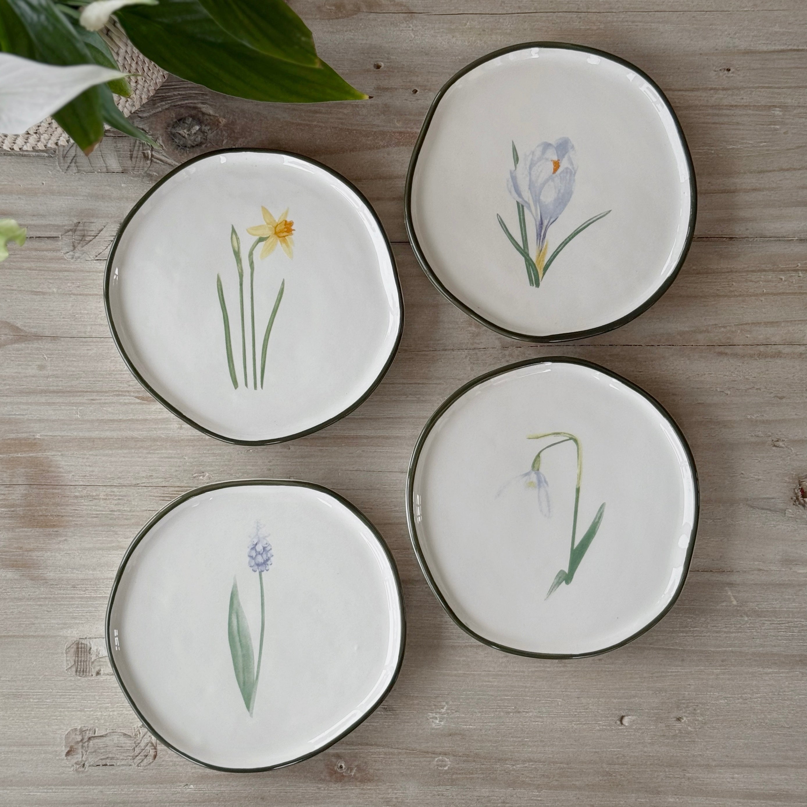 Set Of Helton Botanical Plates