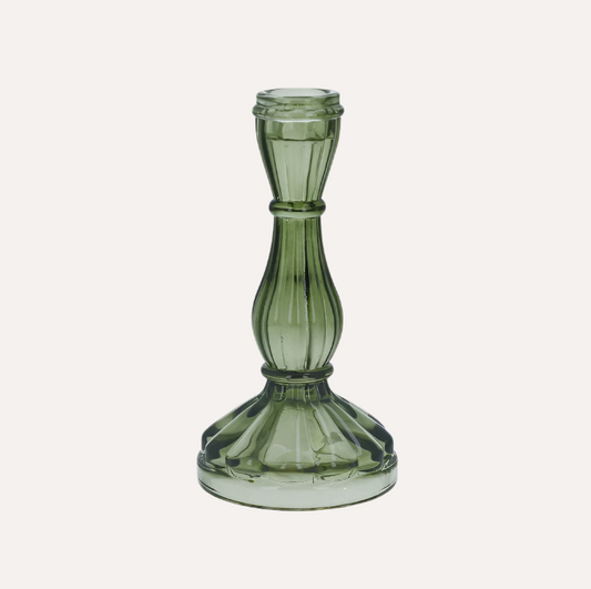 Green Hourglass Candlesticks