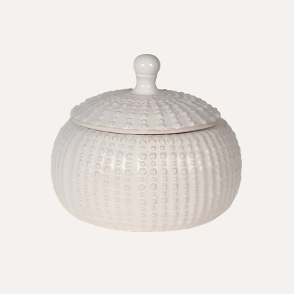 Large White Squat Jar