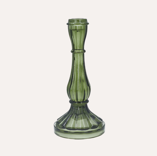 Green Hourglass Candlesticks