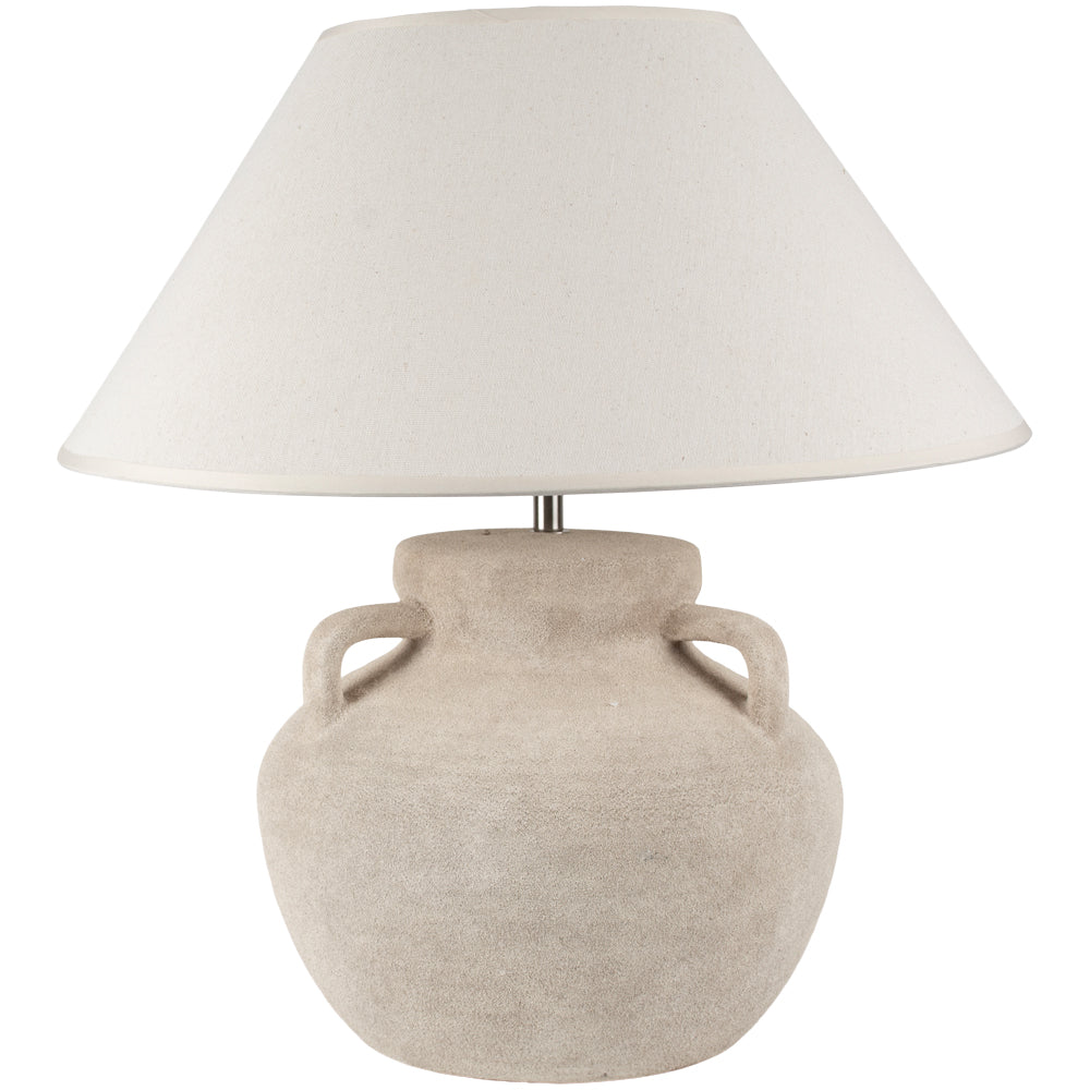 Amphora Stoneware Lamp With Cream Shade