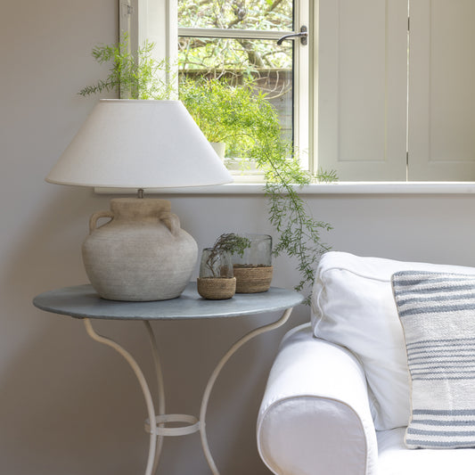 Amphora Stoneware Lamp With Cream Shade