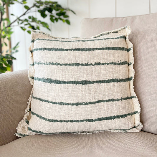 Thin Olive Stripe Cushion
