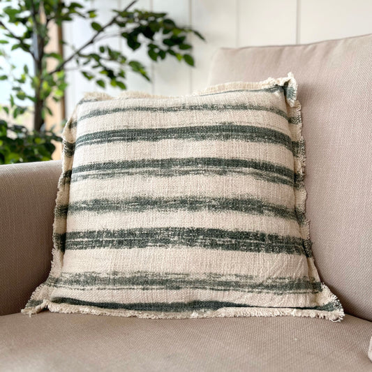 Thick Olive Stripe Cushion
