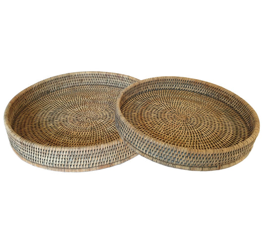 Burghley Round Rattan Tray