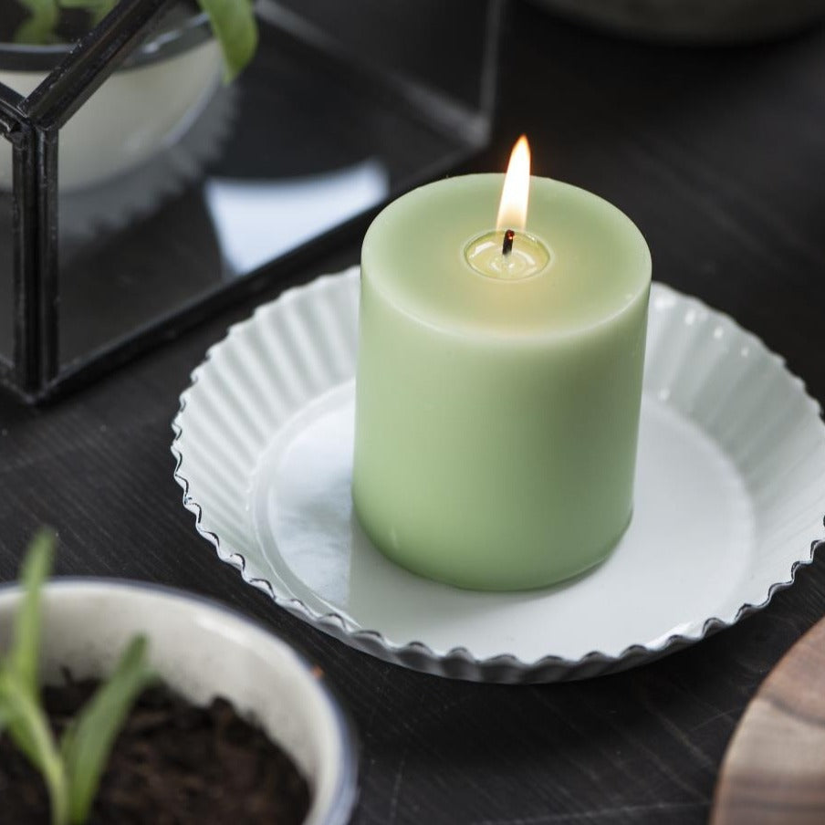 Grooved Enamel Candle Plate