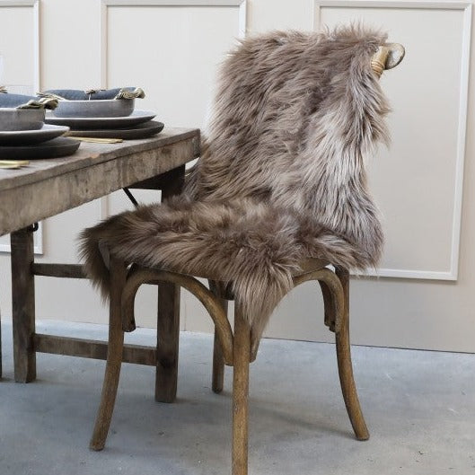 Mocca Faux Fur Chair Cover
