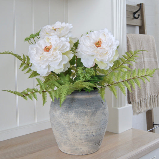 White Frilly Peony Stem