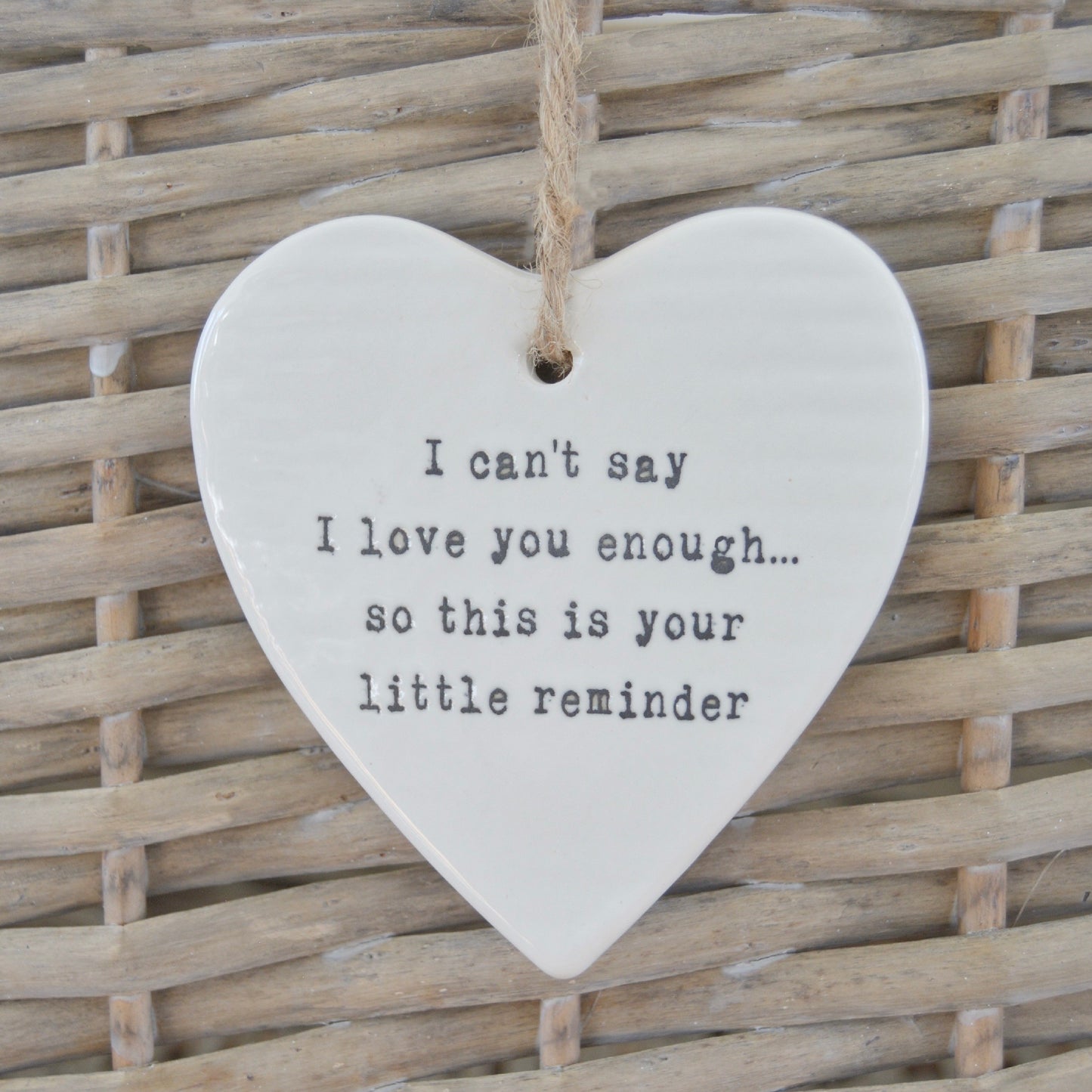 I Love You Hanging Ceramic Heart