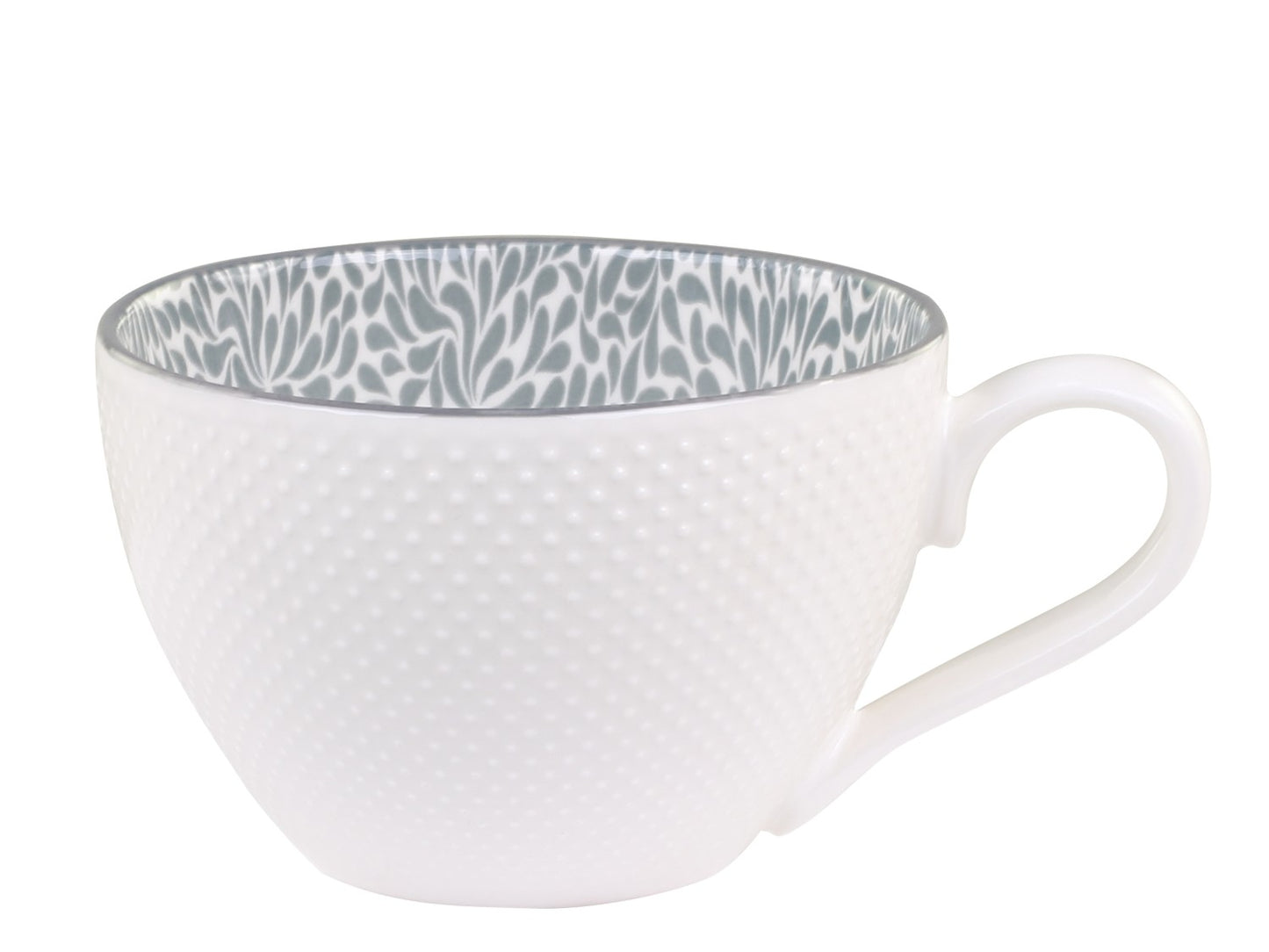 White Mug With French Grey Pattern