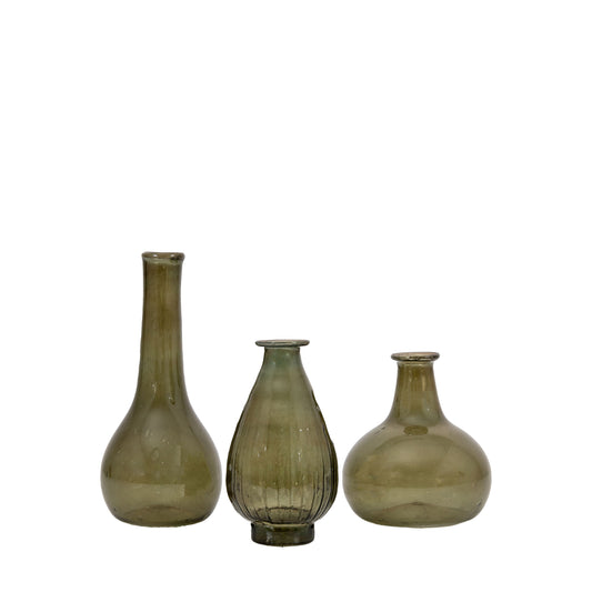 Set of 3 Olive Vases
