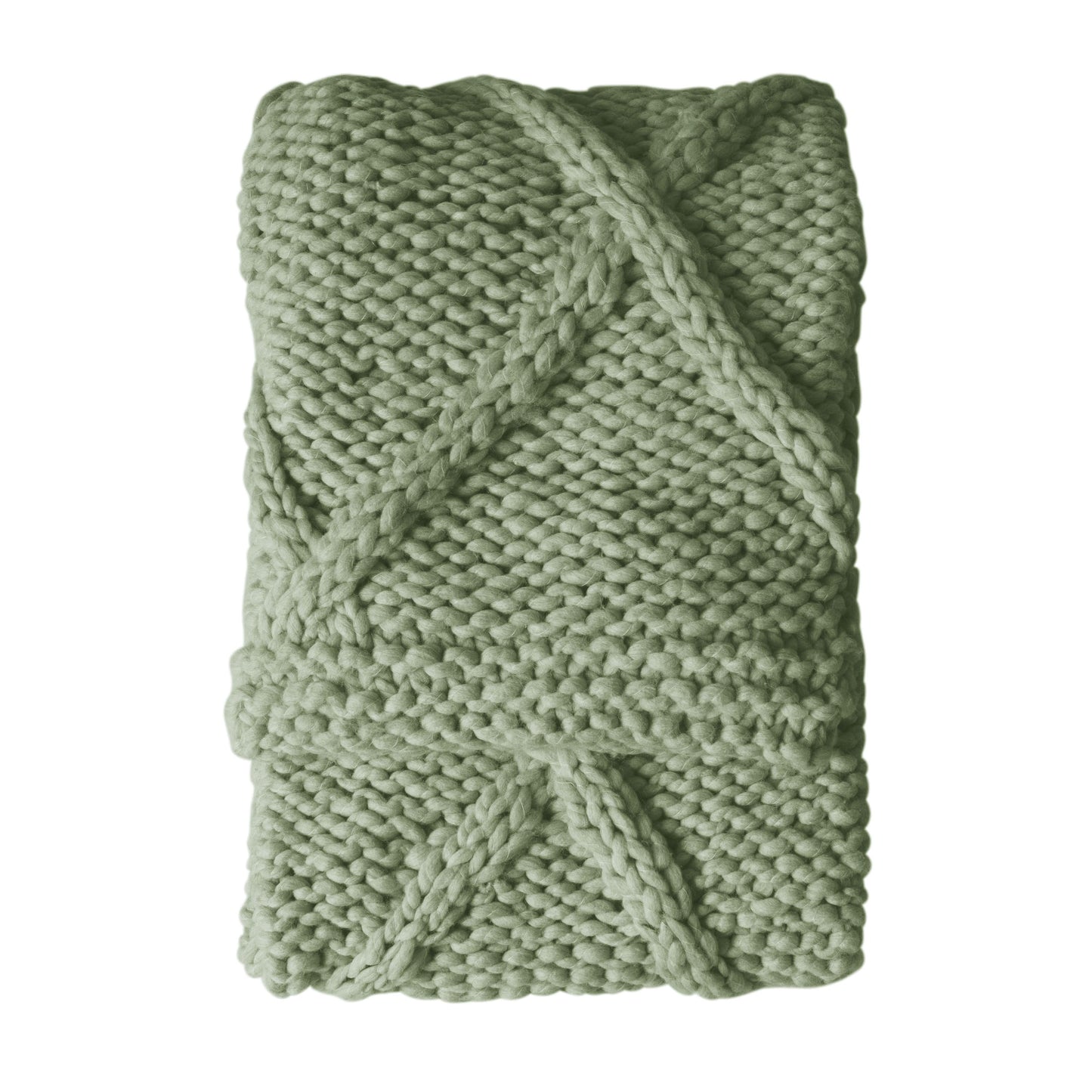 Sage Cable Knit Throw